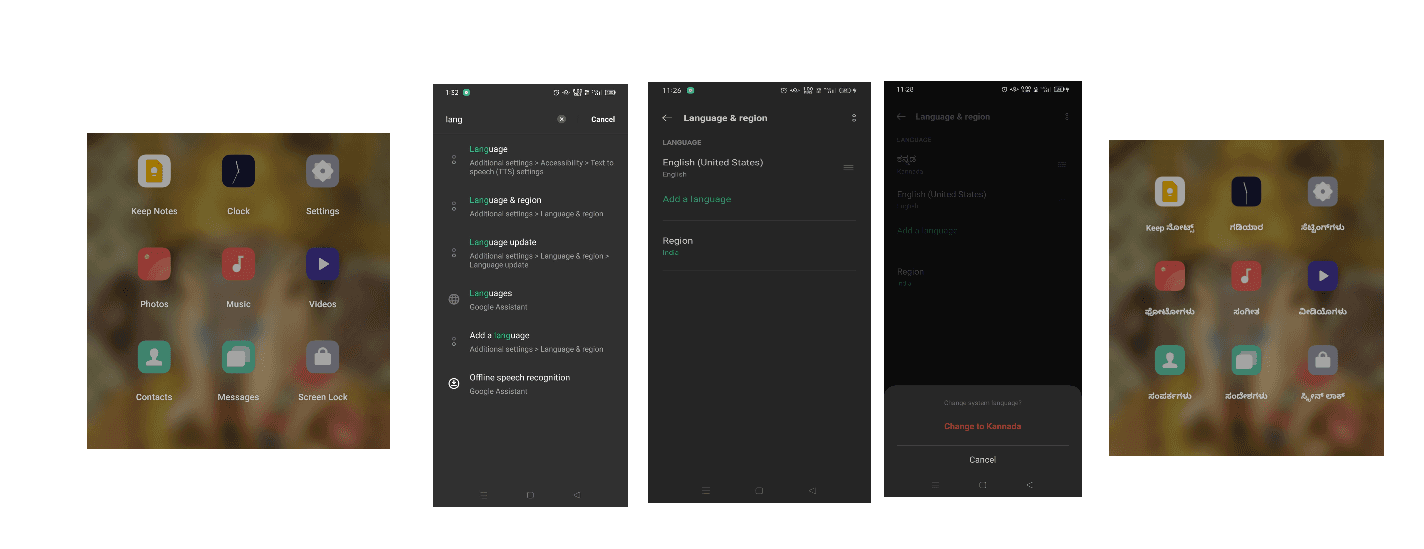 Language Change Example